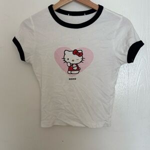 Hello Kitty White and Black Short Sleeve Tee